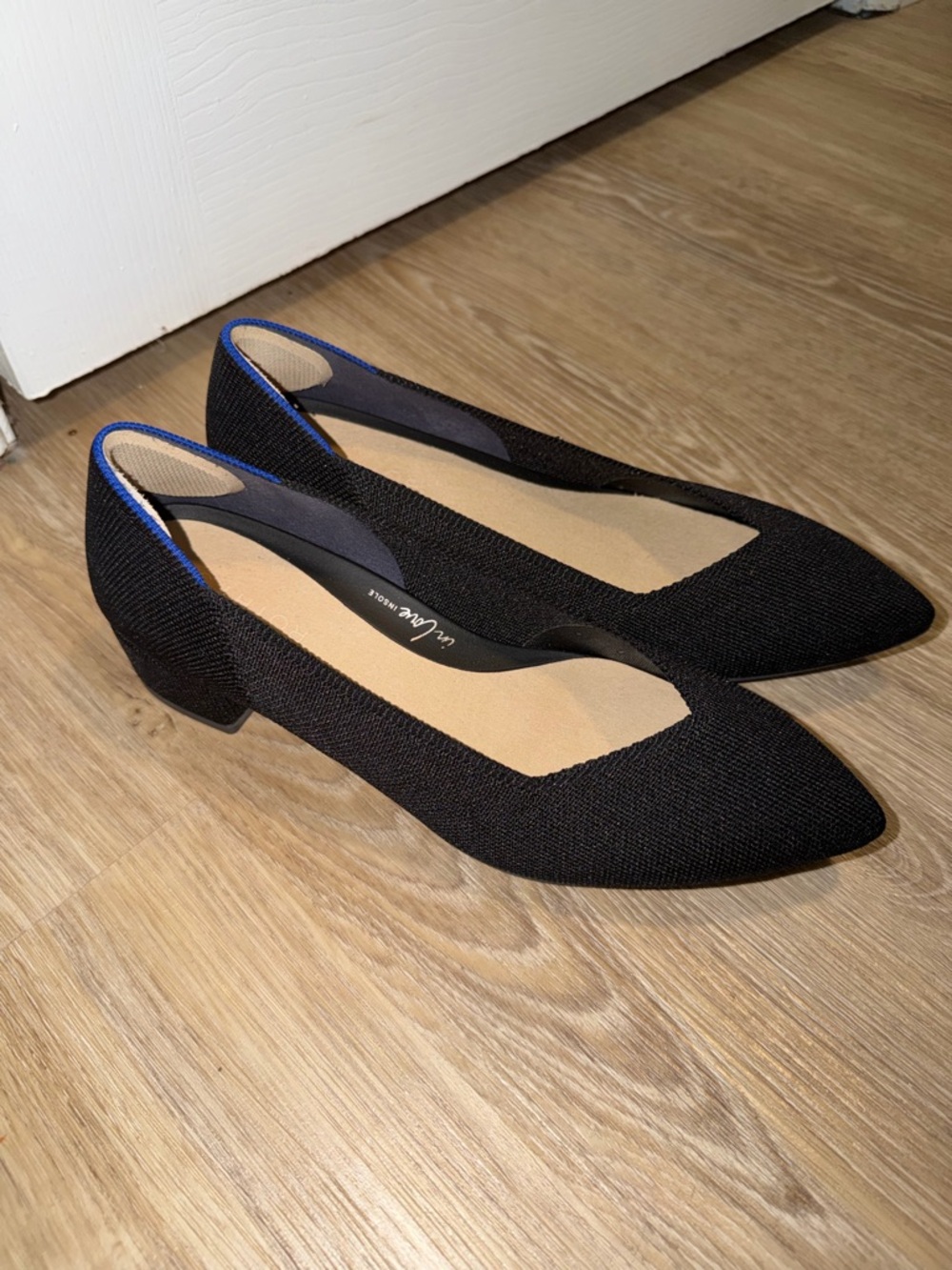 Rothy's Black Pointed Toe Knit Flats